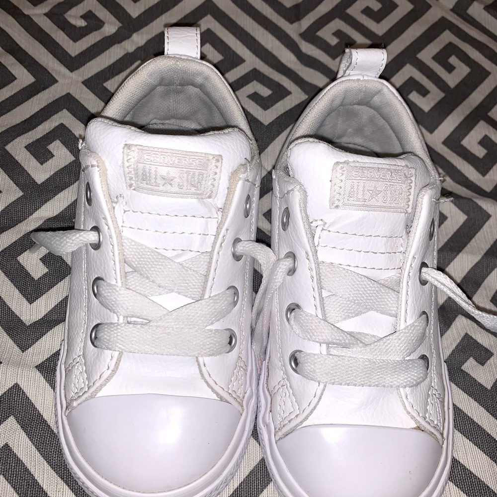 White leather converse size 9